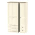 Vienna Wardrobe - 3 Door - 4 Drawers - Tall - Triple - Cream