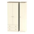 Vienna Wardrobe - 3 Door - LHF 2 Drawers - Tall - Triple - Cream
