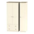 Vienna Wardrobe - 3 Door - LHF 2 Drawers - Triple - Cream