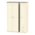 Vienna Wardrobe - 3 Door - RHF 2 Drawers - Triple - Cream