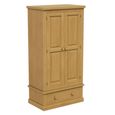 Churchill Waxed Pine 2 Door 1 Drawer Double Wardrobe