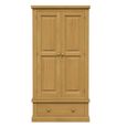Churchill Waxed Pine 2 Door 1 Drawer Double Wardrobe