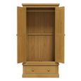 Churchill Waxed Pine 2 Door 1 Drawer Double Wardrobe