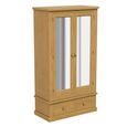 Churchill Waxed Pine 2 Mirror Door Wardrobe