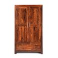 Cube Sheesham 2 Door 1 Drawer Double Wardrobe