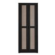 Clearance - Sydney Wardrobe - 2 Door - Black and Faux Rattan - FSS16514