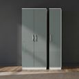 Knightsbridge Wardrobe - 3 Door - Triple - Tall - Grey Gloss and White