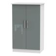 Knightsbridge Wardrobe - Midi - Grey Gloss and White