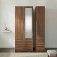 Sherwood Wardrobe - 3 Door - 1 Mirror - Combi - Walnut