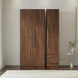 Sherwood Wardrobe - 3 Door - RHF 2 Drawer - Triple - Walnut
