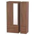 Sherwood Wardrobe - 3 Door - 1 Mirror - Combi - Walnut