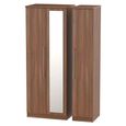 Sherwood Wardrobe - 3 Door - 1 Mirror - Tall - Triple - Walnut