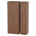 Sherwood Wardrobe - 3 Door - LHF 2 Drawer - Tall - Triple - Walnut
