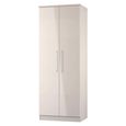 Paris Wardrobe - 2 Door - Plain - Tall - Cashmere Gloss