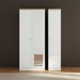 Vienna Wardrobe - 3 Door - 1 Mirror - RHF 2 Drawers - Combi - Porcelain