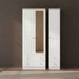 Vienna Wardrobe - 3 Door - 1 Mirror - Tall - Combi - Porcelain