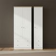 Vienna Wardrobe - 3 Door - 4 Drawers - Tall - Triple - Porcelain