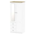 Vienna Wardrobe - 2 Door - 1 Mirror - RHF 3 Drawers - Combi - Porcelain