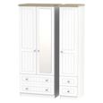 Vienna Wardrobe - 3 Door - 1 Mirror - Combi - Porcelain