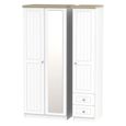 Vienna Wardrobe - 3 Door - 1 Mirror - RHF 2 Drawers - Combi - Porcelain
