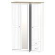 Vienna Wardrobe - 3 Door - 1 Mirror - RHF 2 Drawers - Tall - Combi - Porcelain