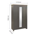 Highgate Mirror Wardrobe - 3 Door - Dark Grey Painted
