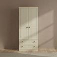 Warwick Wardrobe - 2 Door - 2 Drawer - Double - Cream and Oak