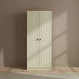 Warwick Wardrobe - 2 Door - Plain - Cream and Oak