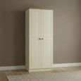 Warwick Wardrobe - 2 Door - Plain - Tall - Cream and Oak
