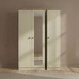 Warwick Wardrobe - 3 Door - Triple - 1 Mirror - Cream and Oak