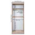 Warwick Wardrobe - 2 Door - 1 Mirror - Tall - Cream and Oak
