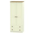 Warwick Wardrobe - 2 Door - 2 Drawer - Double - Cream and Oak