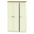 Warwick Wardrobe - 3 Door - Tall - Triple - Cream and Oak