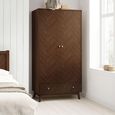 Herringford Wardrobe - 2 Door - 1 Drawer - Walnut