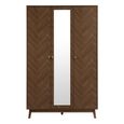 Herringford Mirror Wardrobe - 3 Door - Walnut