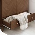 Herringford Wardrobe - 2 Door - 1 Drawer - Walnut