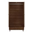 Herringford Wardrobe - 2 Door - 1 Drawer - Walnut