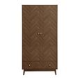 Herringford Wardrobe - 2 Door - 1 Drawer - Walnut