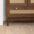 Croxley Wardrobe - 2 Door - 1 Drawer - Walnut and Rattan