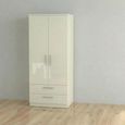 Knightsbridge Wardrobe - 2 Door - 2 Drawer - Double - Cream Gloss
