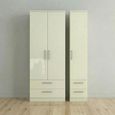 Knightsbridge Wardrobe - 3 Door - 4 Drawers - Tall Triple - Cream Gloss