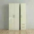 Knightsbridge Wardrobe - 3 Door - RHF 2 Drawers - Tall Triple - Cream Gloss