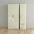 Knightsbridge Wardrobe - 3 Door - RHF 2 Drawers - Triple - Cream Gloss