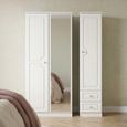 Crystal Combi Wardrobe - 3 Door - 1 Mirror - RHF 2 Drawers - White