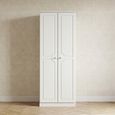Crystal Tall Wardrobe - 2 Door - Plain - White