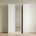 Crystal Triple Wardrobe - 3 Door - 1 Mirror - White
