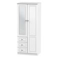 Crystal Combi Wardrobe - 2 Door - 1 Mirror - RHF 3 Drawers - White