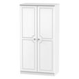 Crystal Plain Wardrobe - 2 Door - H 182.5cm - White