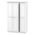 Crystal Tall Triple Wardrobe - 3 Door - White
