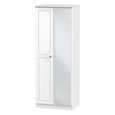 Crystal Tall Wardrobe - 2 Door - 1 Mirror - White